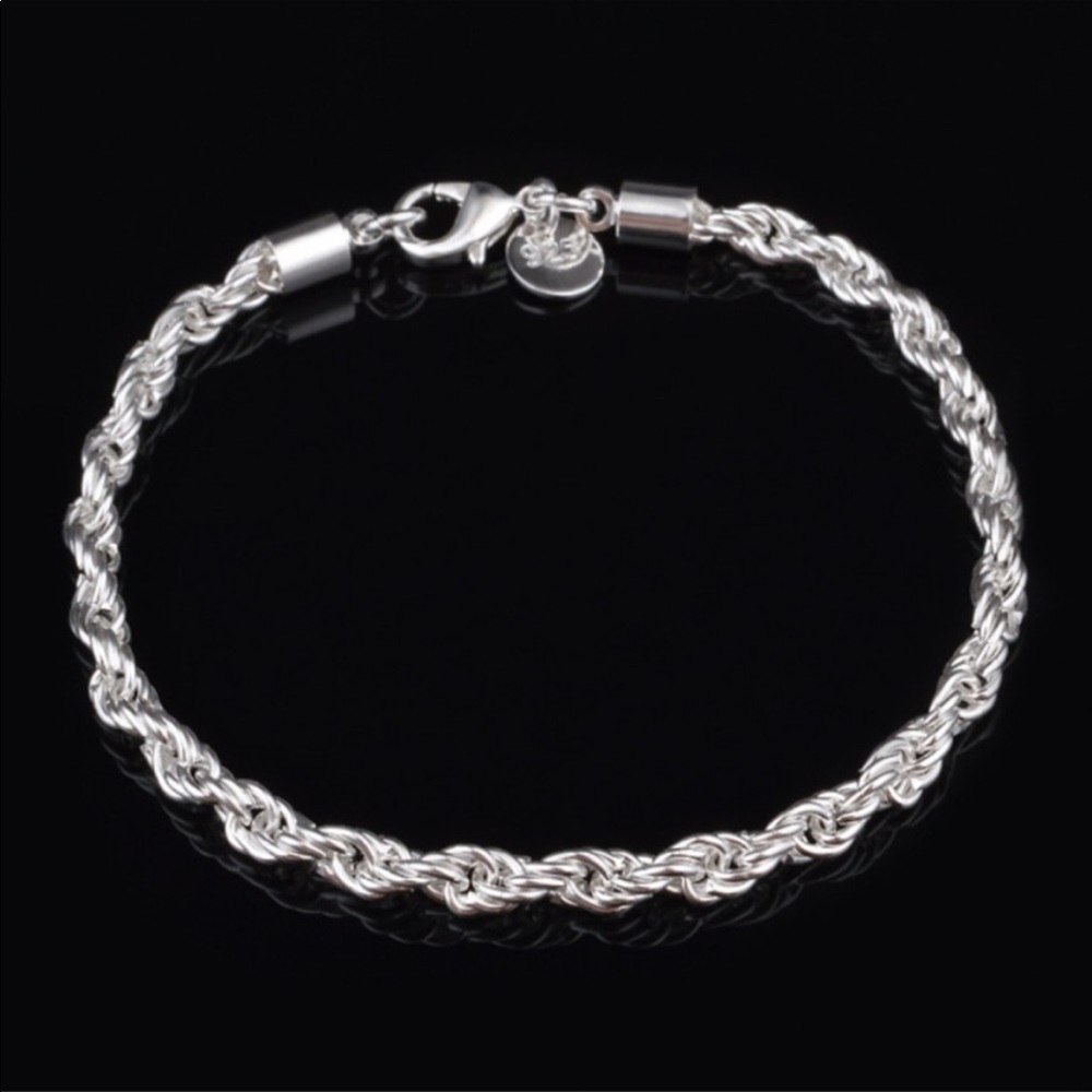 NEW TWISTED 925 STERLING SILVER BRACELET - Picture 2 of 5